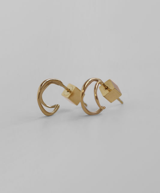 Double Line Hoop Earrings [Surgical Stainless Steel]