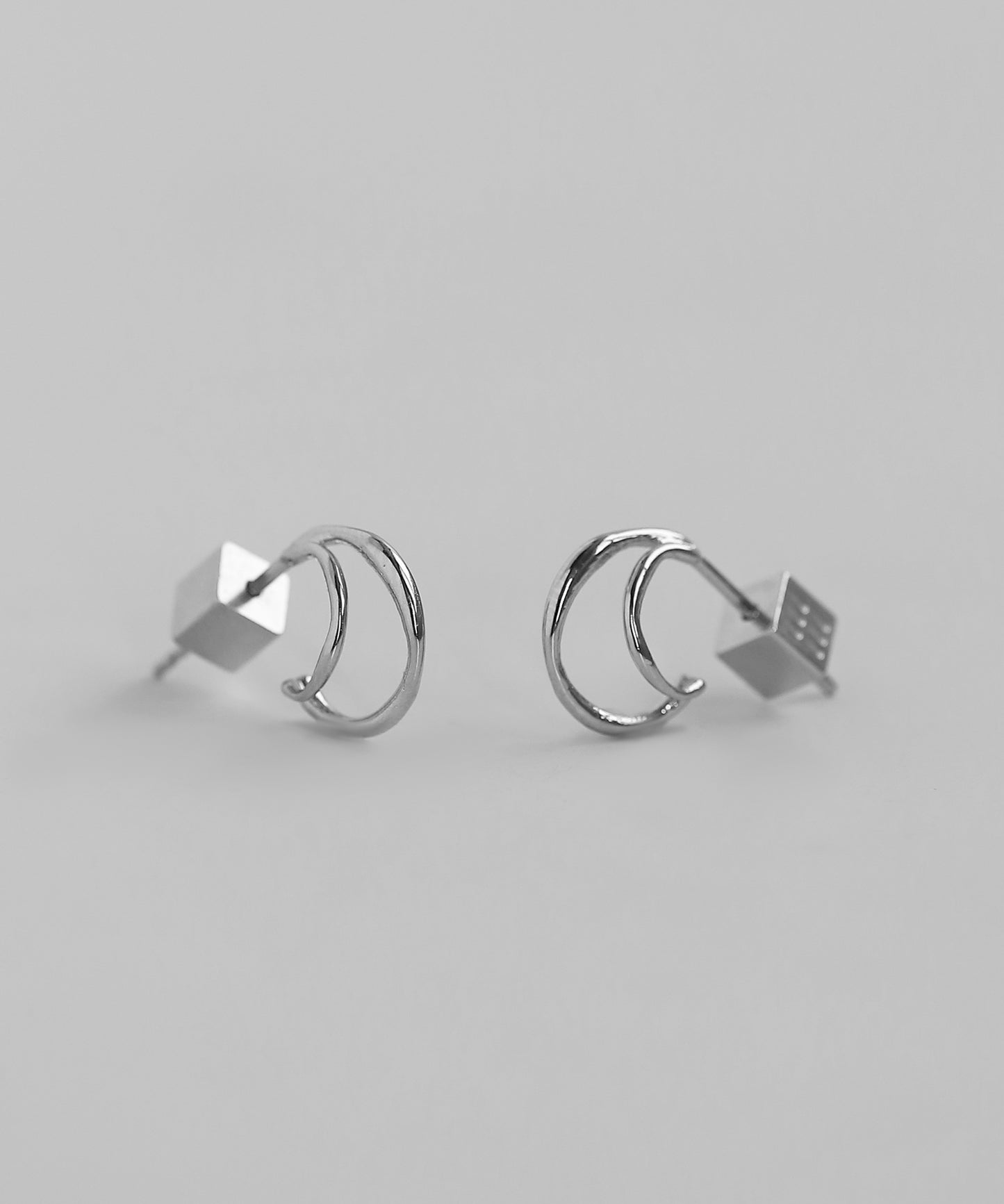 Double Line Hoop Earrings [Surgical Stainless Steel]