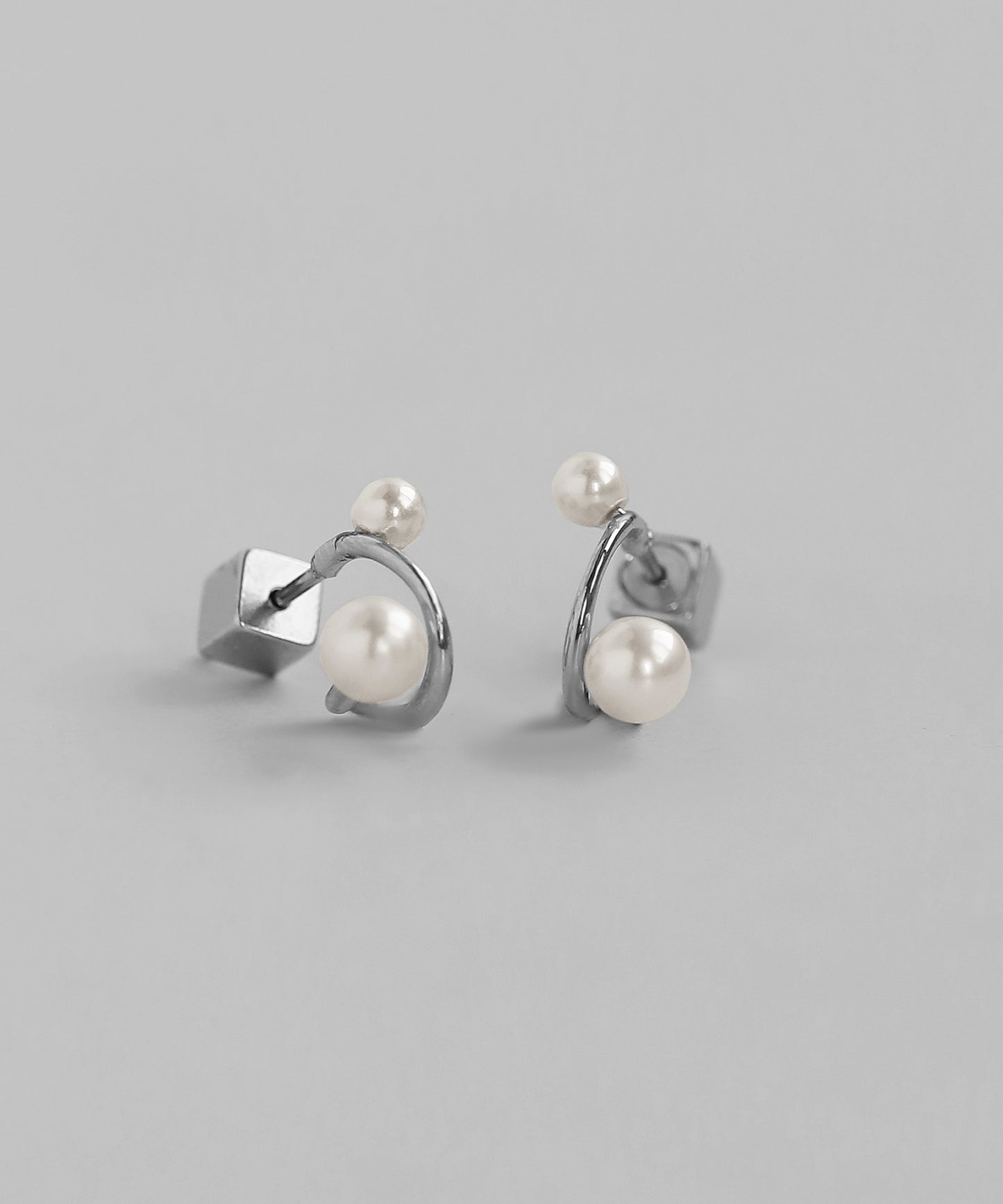 Pearl Hoop Earrings [Surgical Stainless Steel]