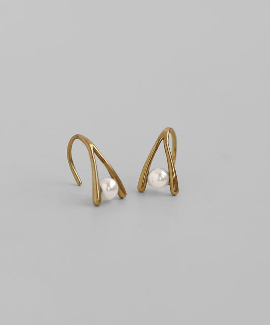 Pearl Hook Earrings [Surgical Stainless Steel]