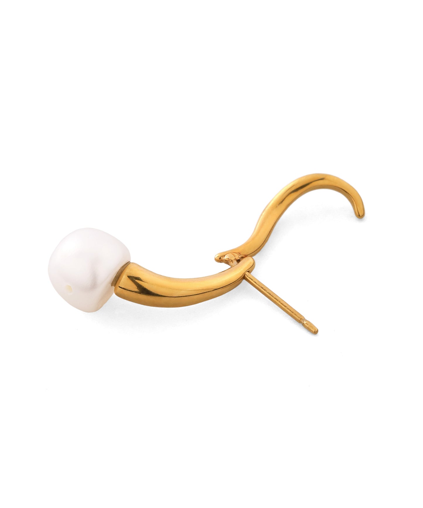 2-Way Freshwater Pearl Earrings [Stainless Steel]