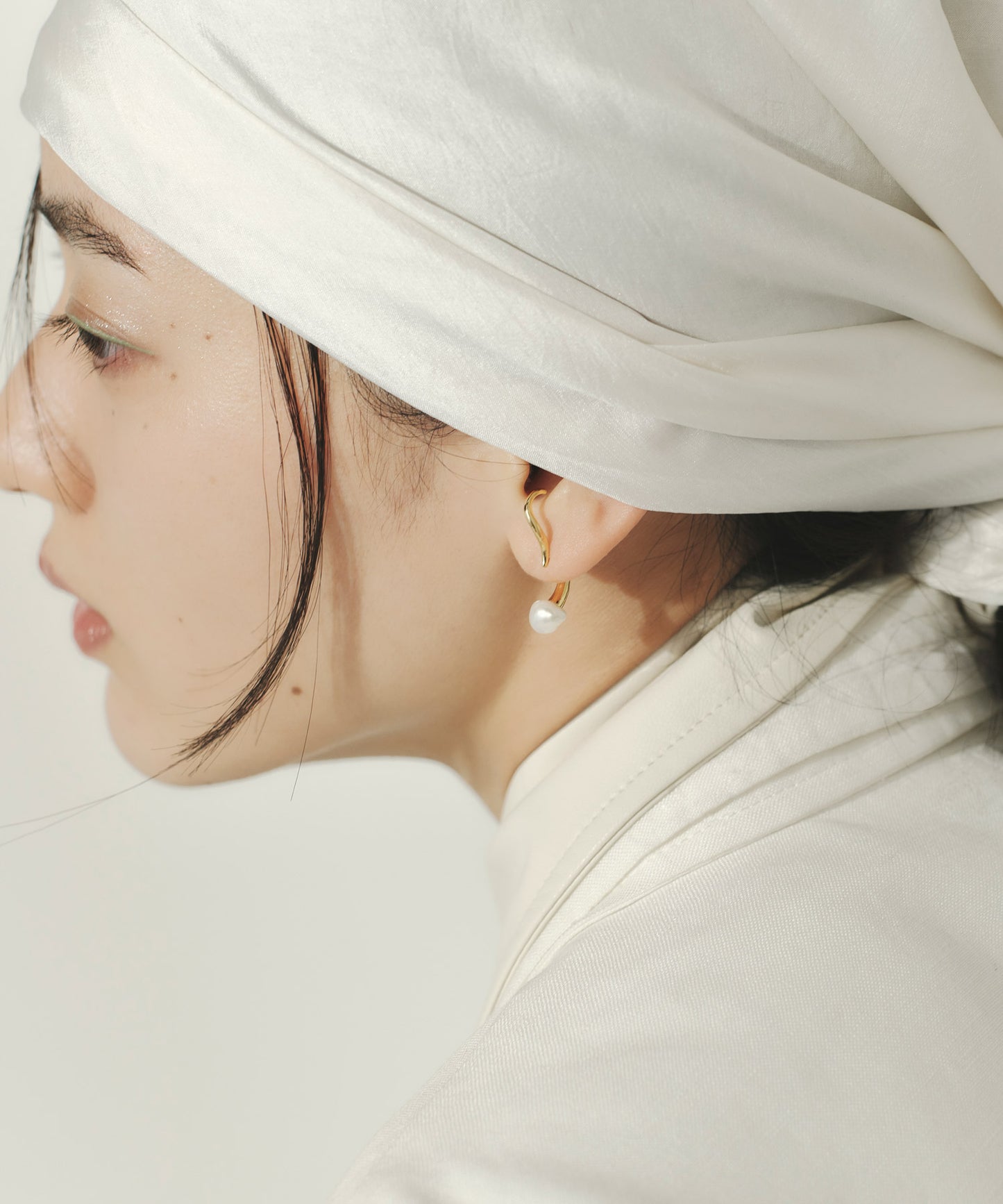2-Way Freshwater Pearl Earrings [Stainless Steel]