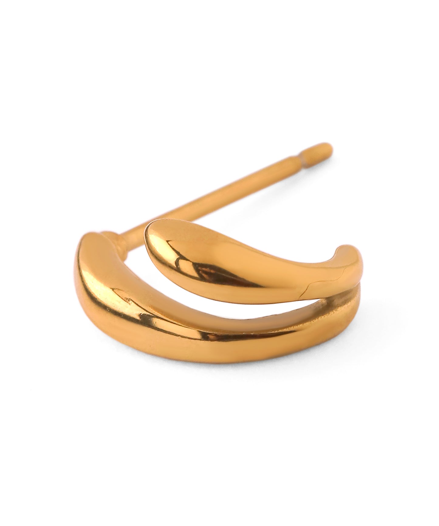 Double Line Curls Earrings [Surgical Stainless Steel]