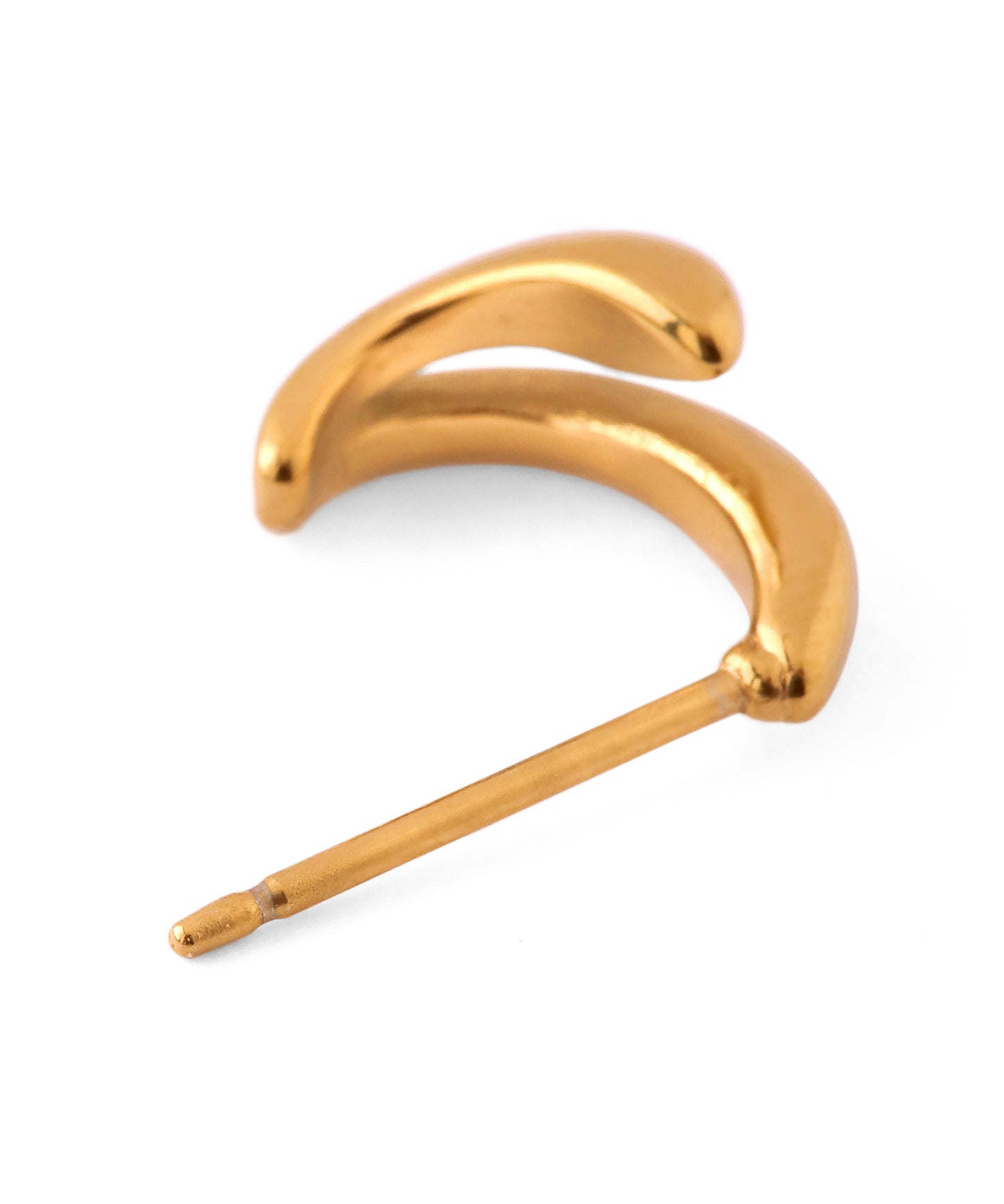Double Line Curls Earrings [Surgical Stainless Steel]