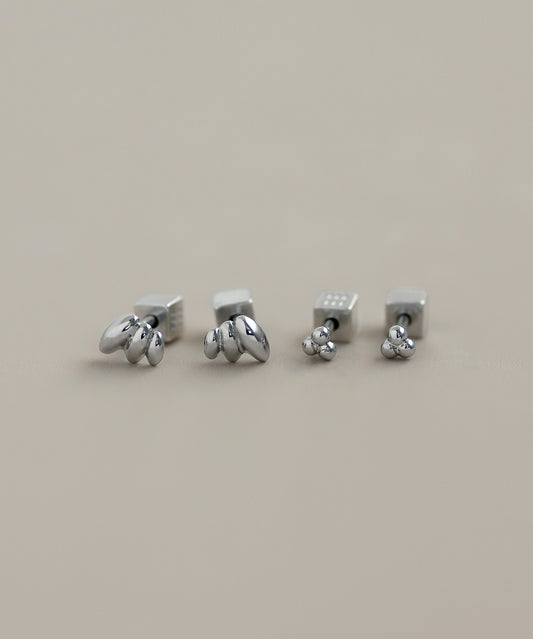 Design Earrings [Set of 2 Pairs] [Surgical Stainless Steel]