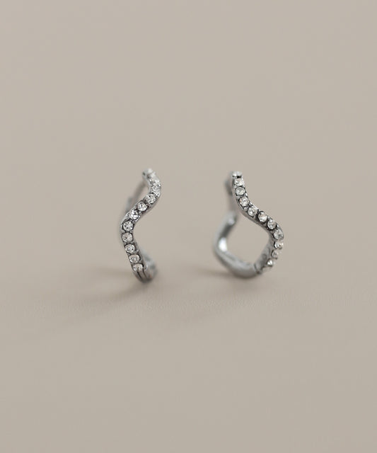 Bijou Wave Line Hoop Earrings [Surgical Stainless Steel]