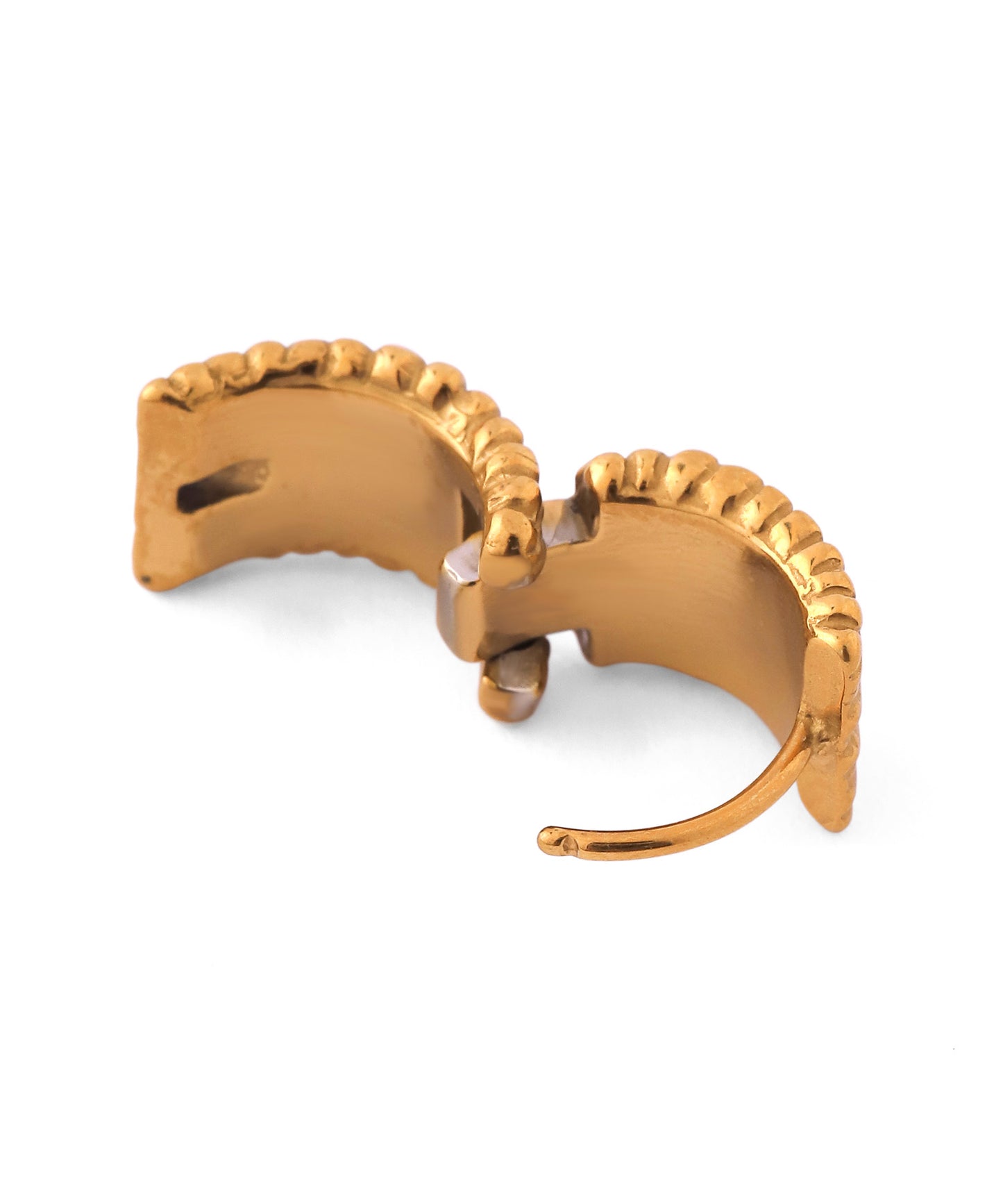 Textured Wide Hoop Earrings [Surgical Stainless Steel]