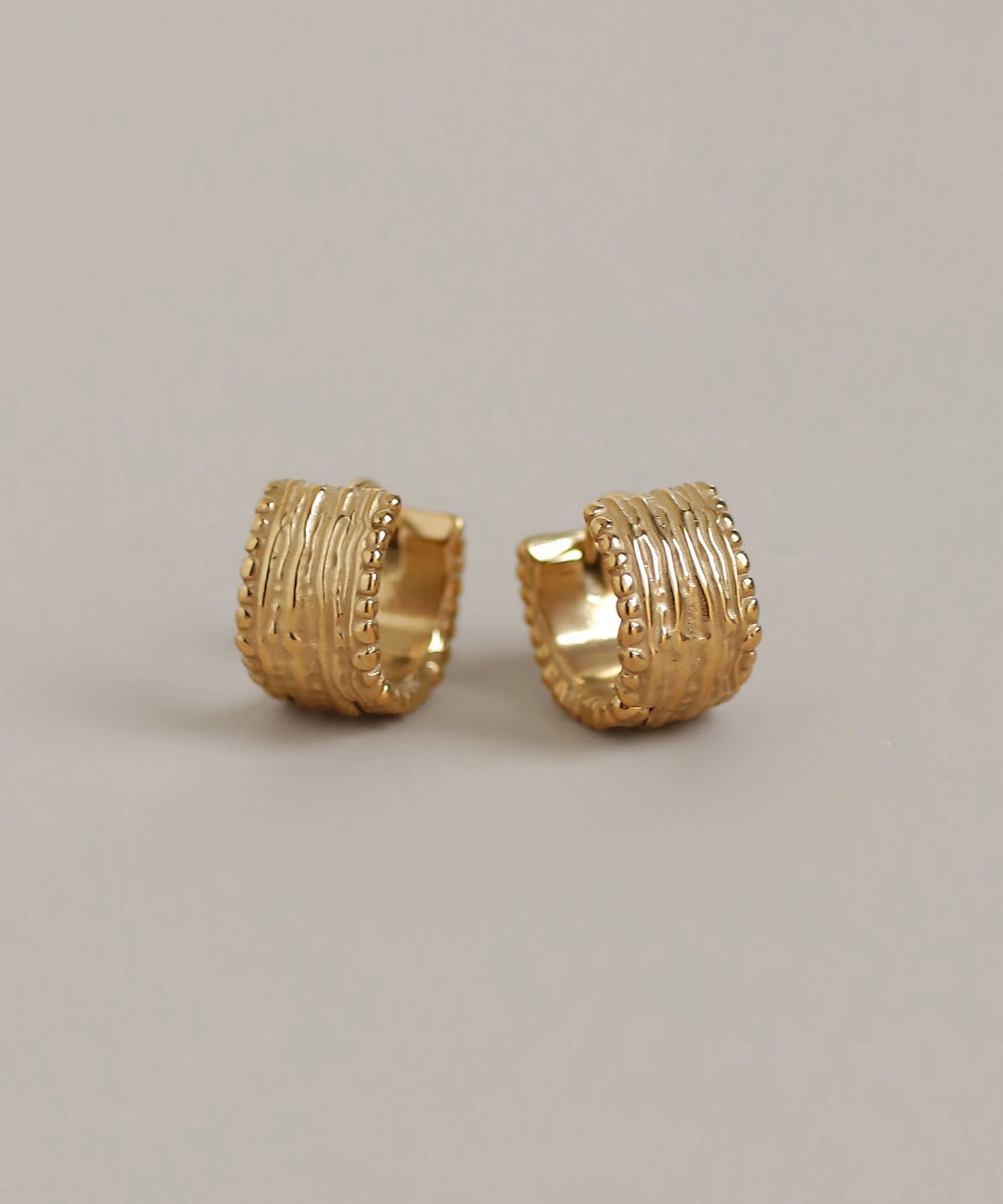 Textured Wide Hoop Earrings [Surgical Stainless Steel]