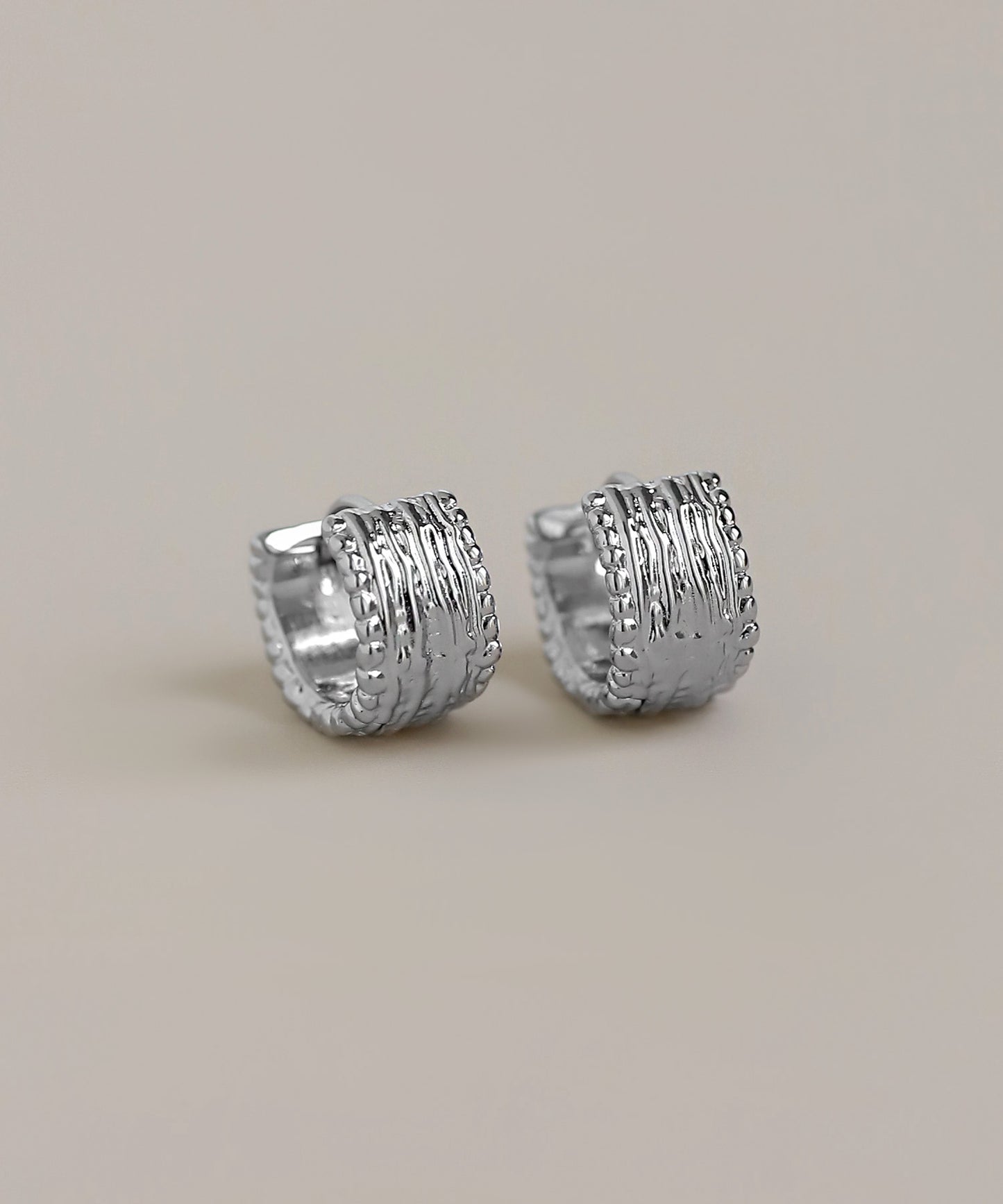 Textured Wide Hoop Earrings [Surgical Stainless Steel]