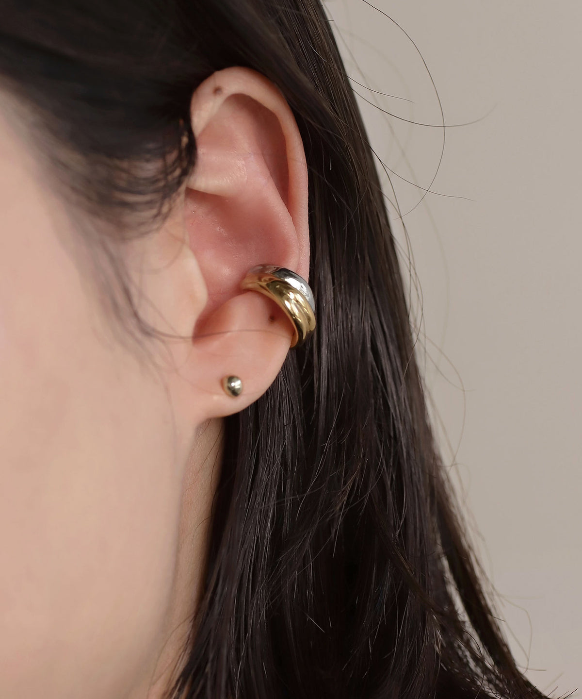 Two-Tone Hoop Ear Cuff [Surgical Stainless Steel]