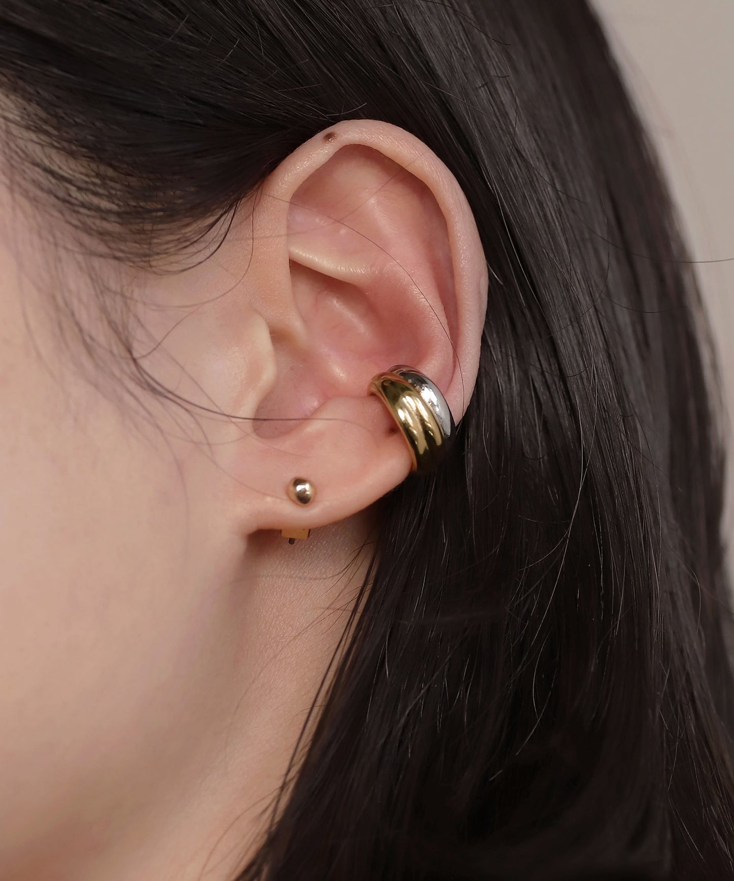 Two-Tone Hoop Ear Cuff [Surgical Stainless Steel]