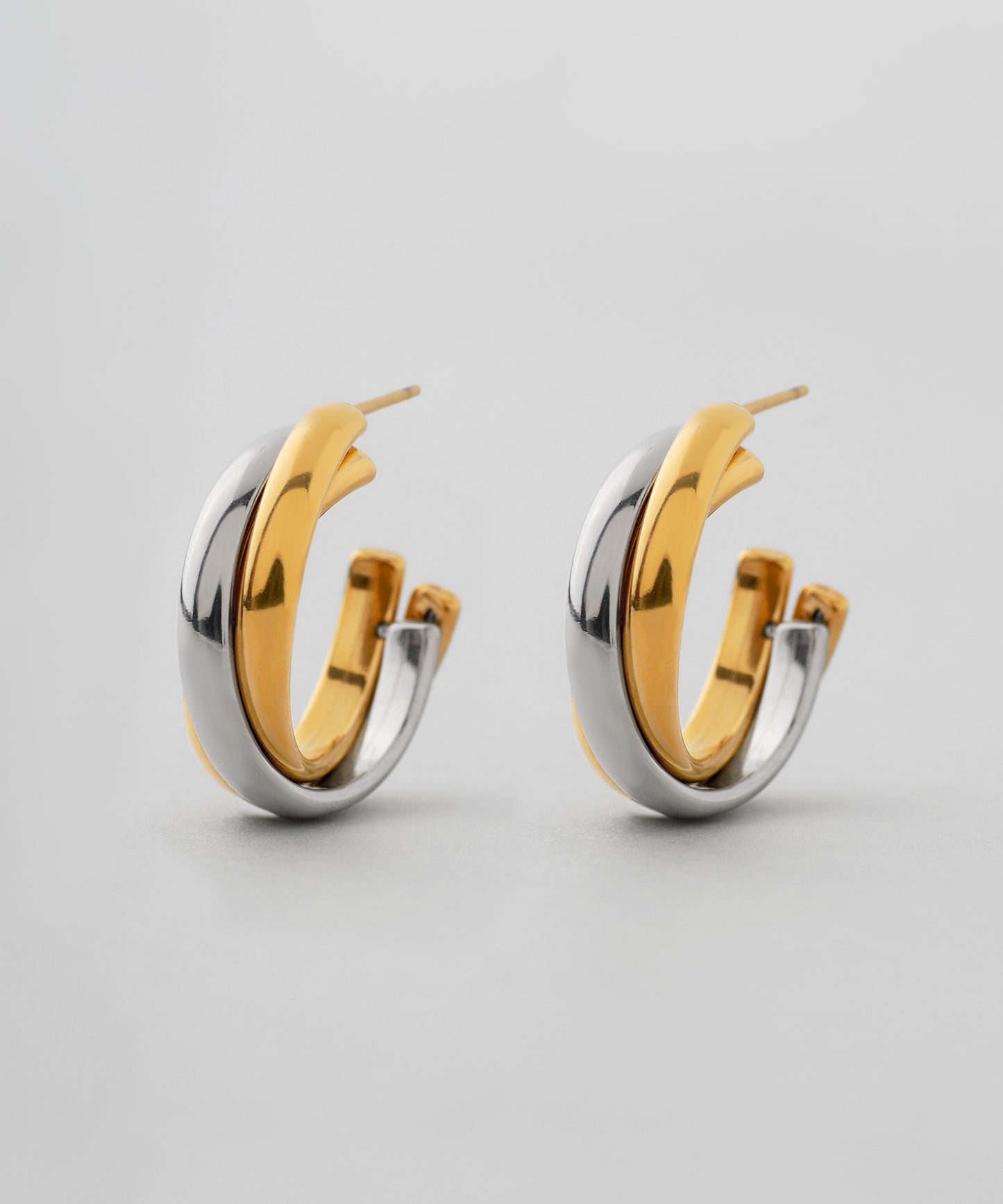 【Stainless Seel IP】【Online Store Limited】Combination Color Hoop Earrings