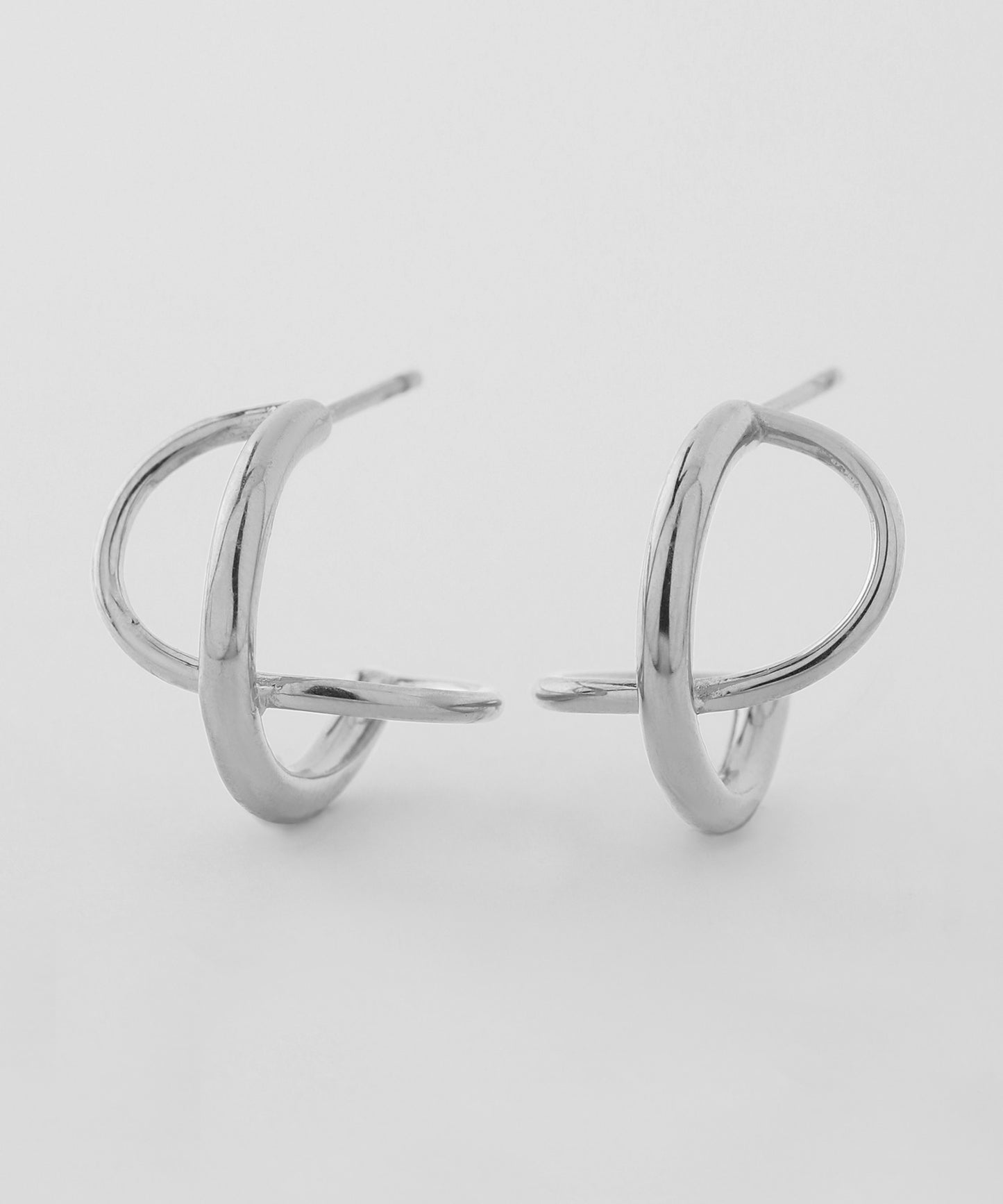 【Stainless Steel IP】Cross Line Hoop Earrings