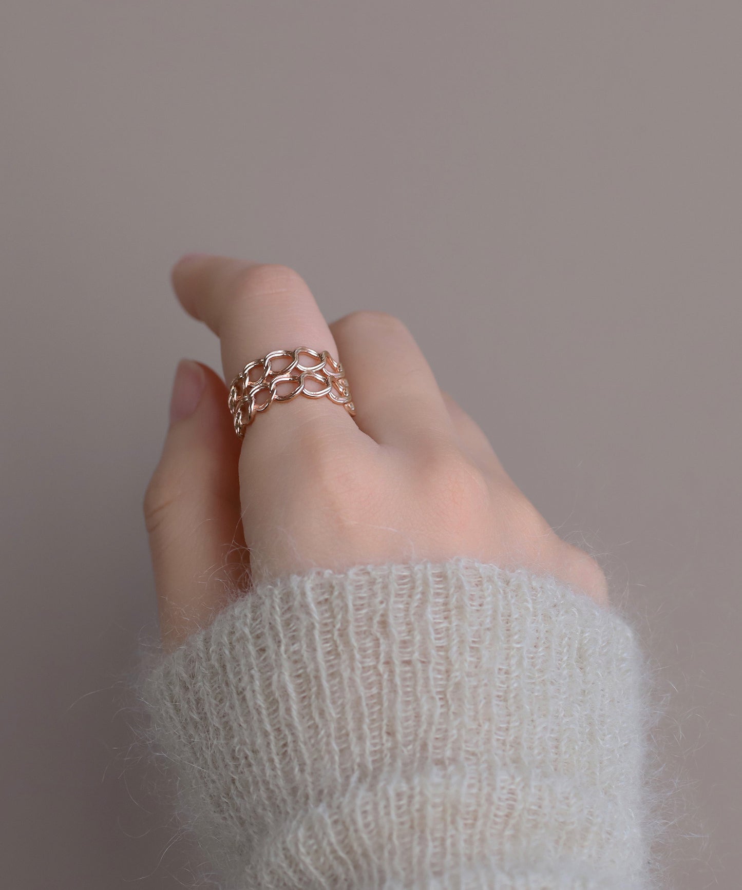 【Limited Qty with a Gift Box】Chain Design Ring