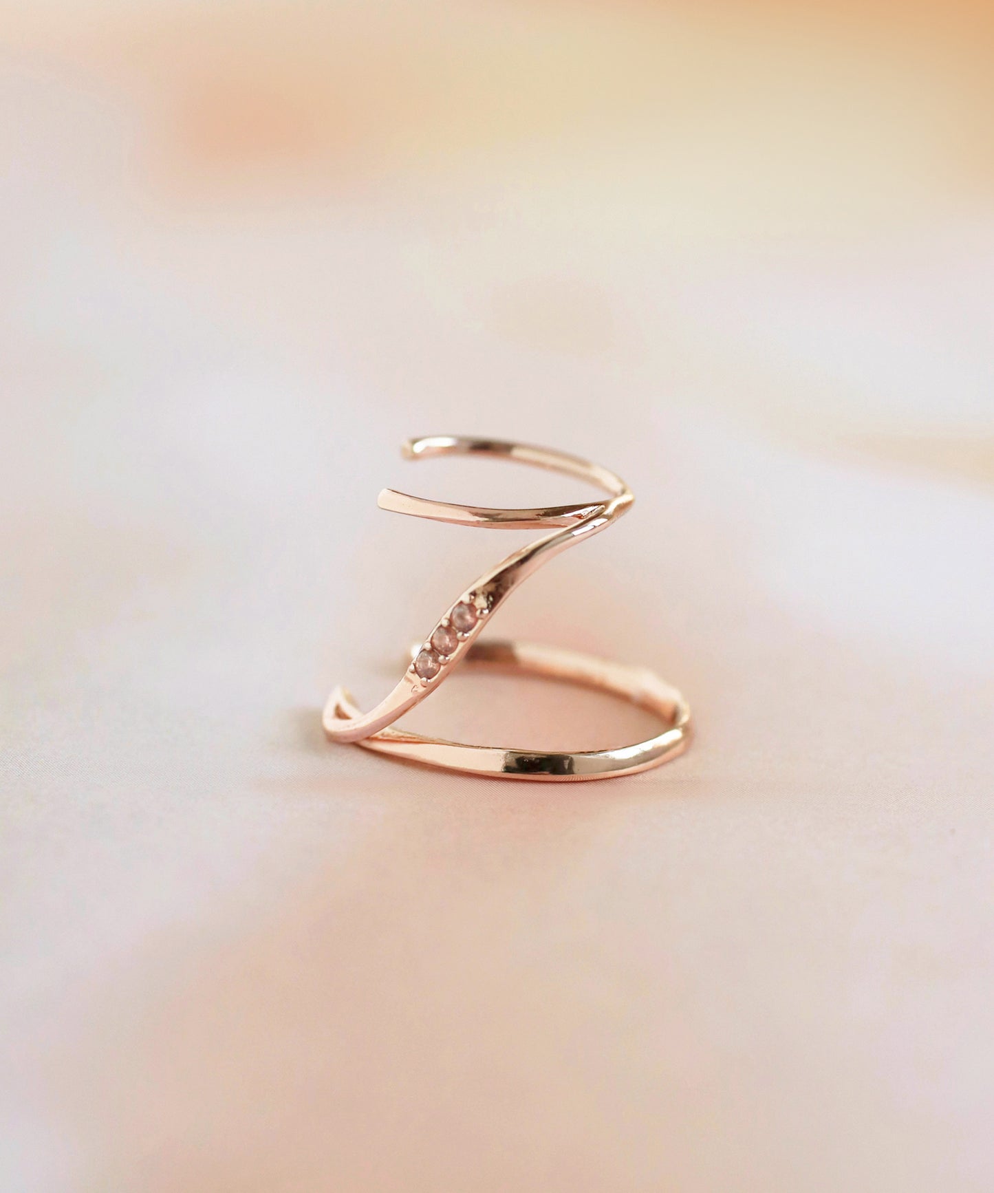 【Limited Qty with a Gift Box】 Double Line Bijou Ear Cuff