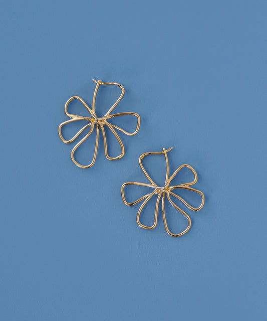 【Limited Qty with a Gift Box】Flower Hoop Earrings