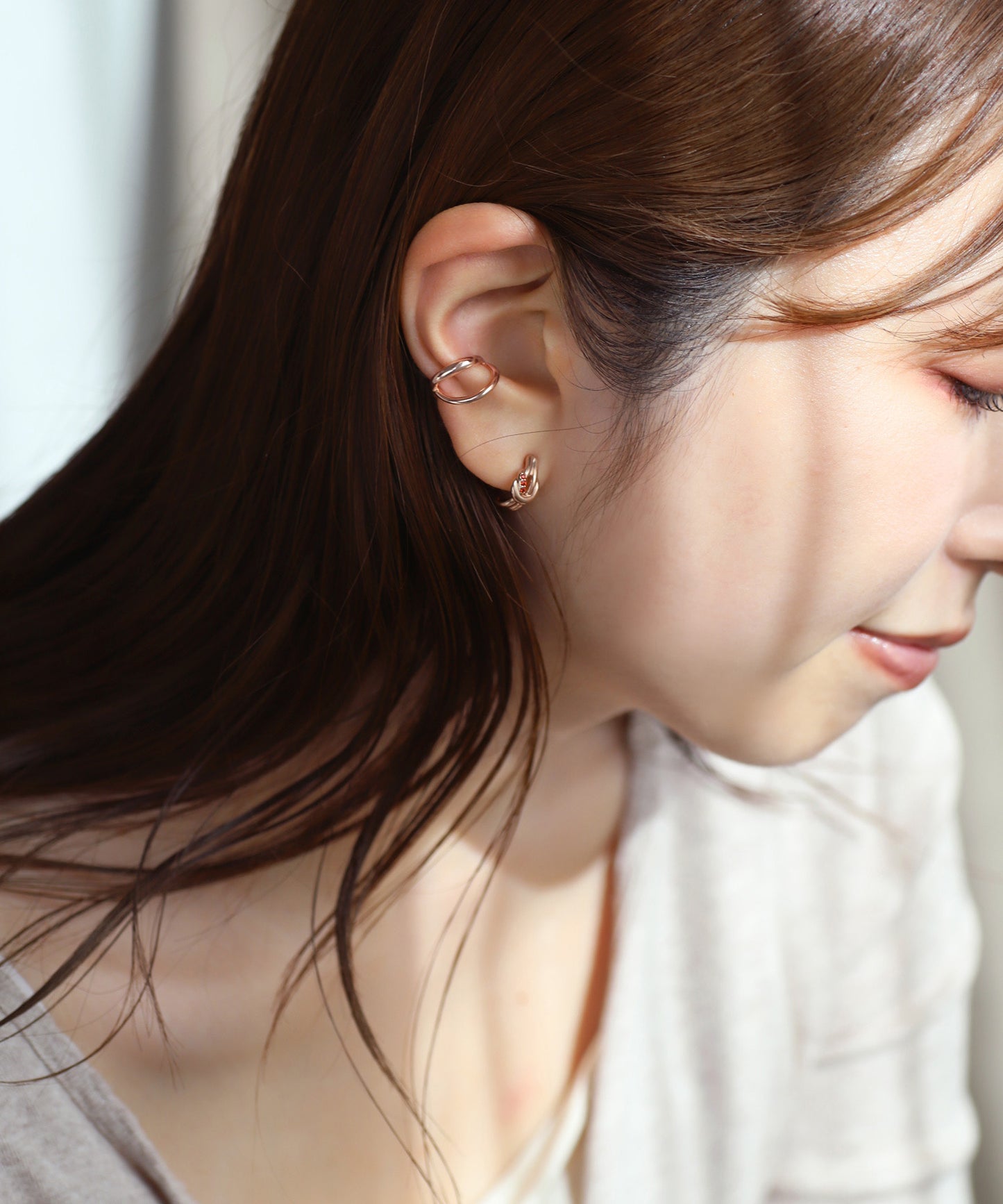 【Limited Qty with a Gift Box】Color Bijou Knot Curl Earrings