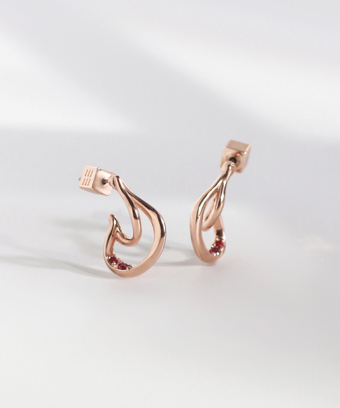 【Limited Qty with a Gift Box】Color Bijou Double Line Curl Earrings