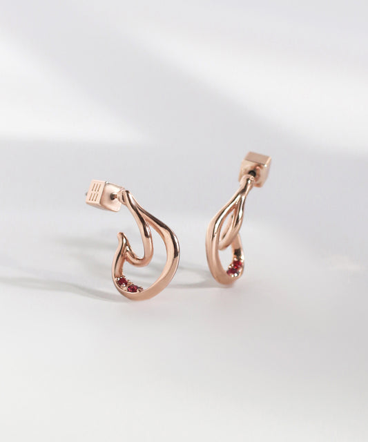 【Limited Qty with a Gift Box】Color Bijou Double Line Curl Earrings
