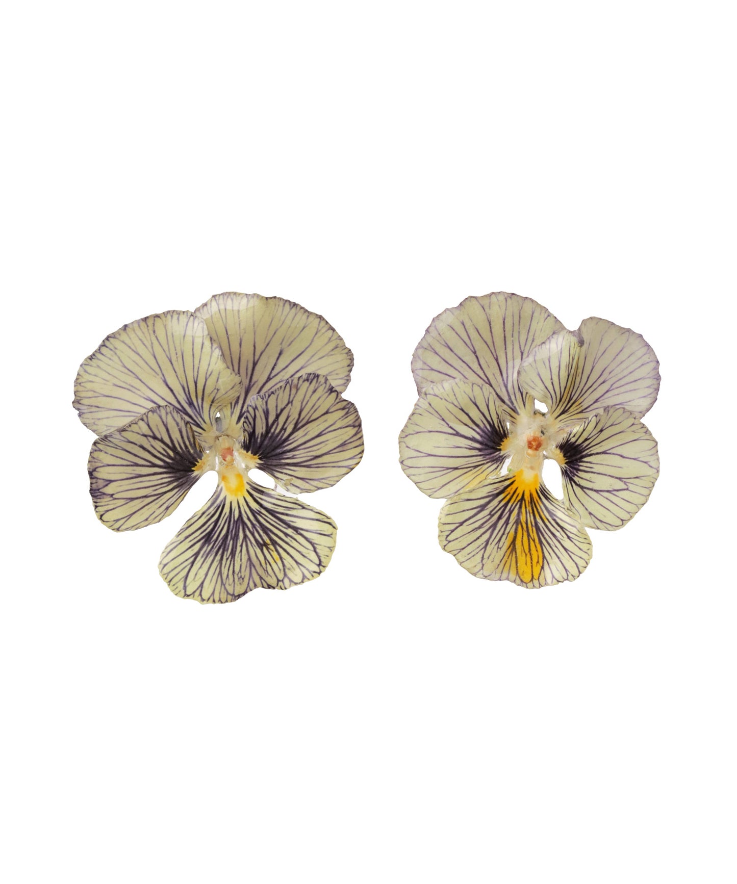 Flower Earrings [Viola (Tiger Eye)]