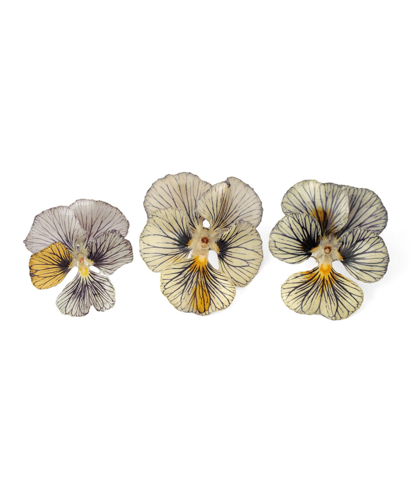 Flower Earrings [Viola (Tiger Eye)]