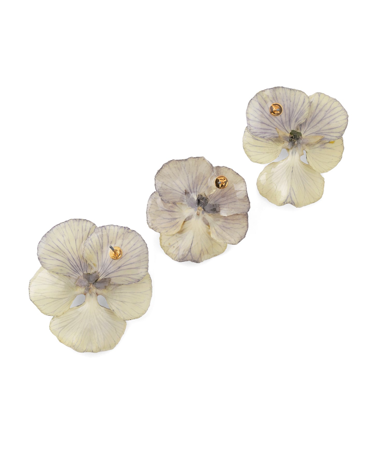 Flower Earrings [Viola (Tiger Eye)]