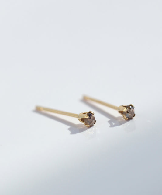 【Limited Quantity】 Brown Diamond Earrings [K10][UMU][A]