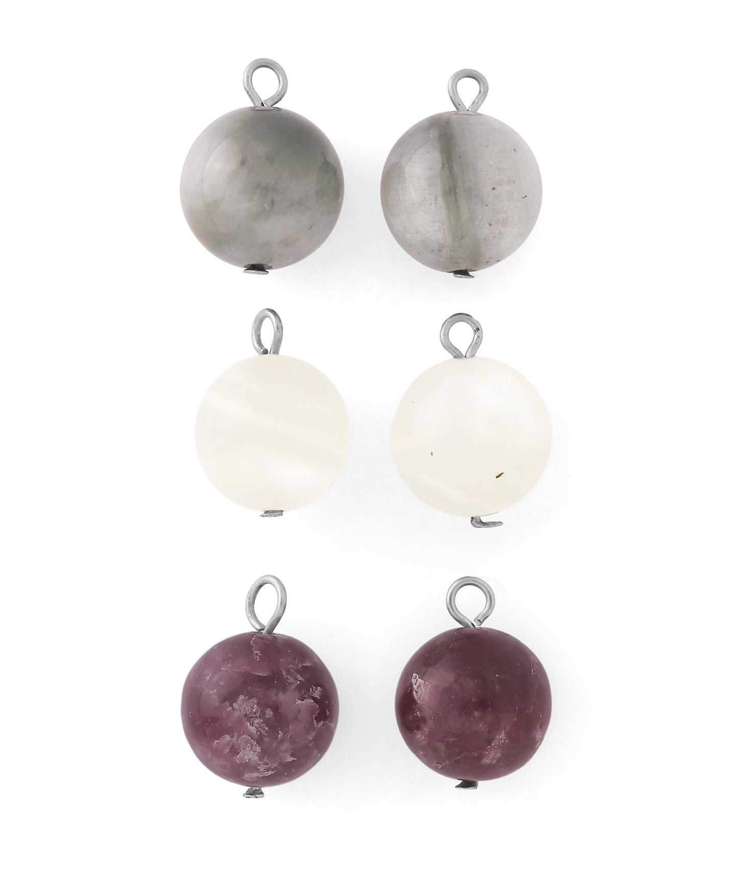 Natural Stone 2-Way Earrings [Stainless Steel]