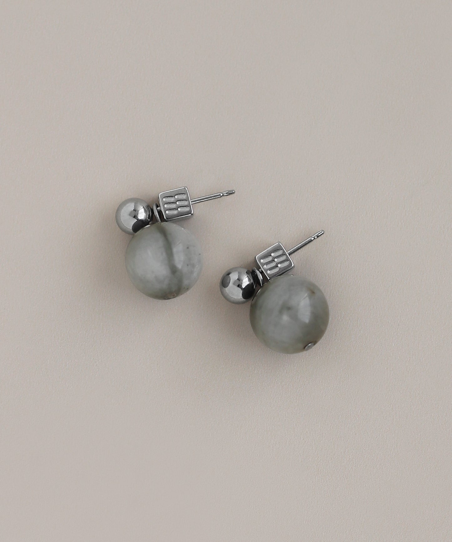 Natural Stone 2-Way Earrings [Stainless Steel]