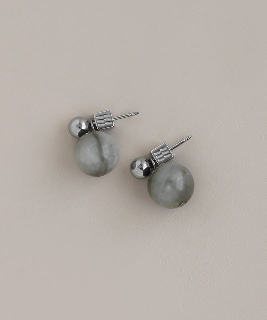Natural Stone 2-Way Earrings [Stainless Steel]