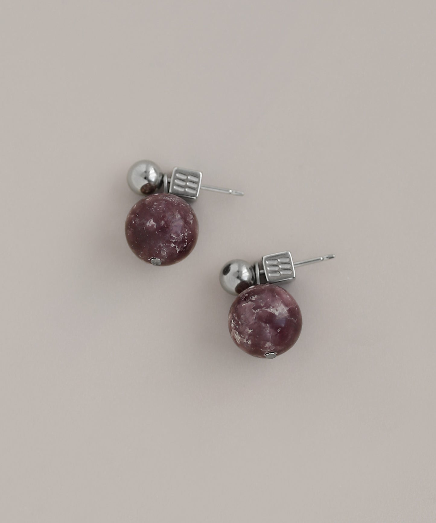 Natural Stone 2-Way Earrings [Stainless Steel]