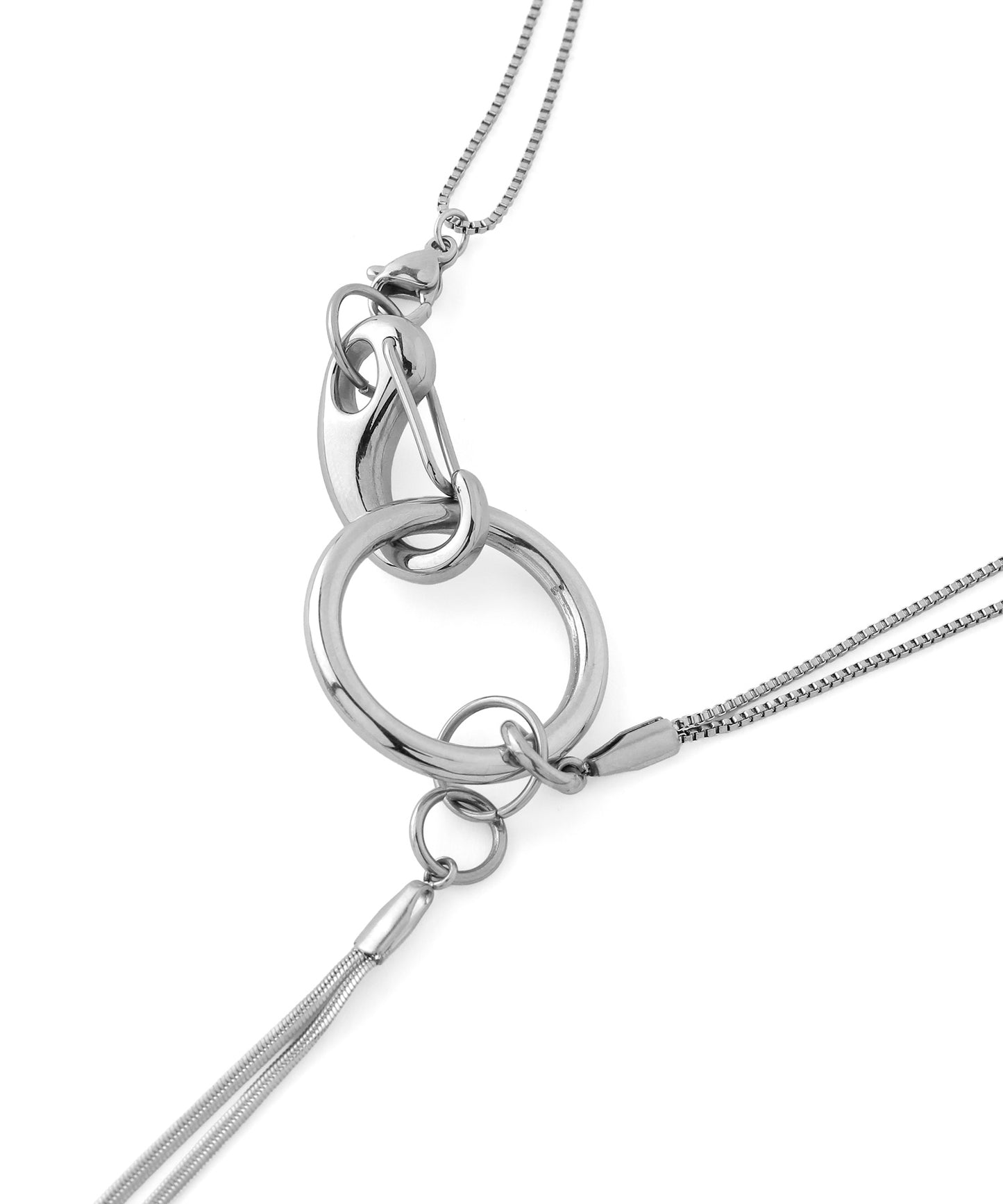 2-Way Carabiner Pendant Necklace [Stainless Steel]