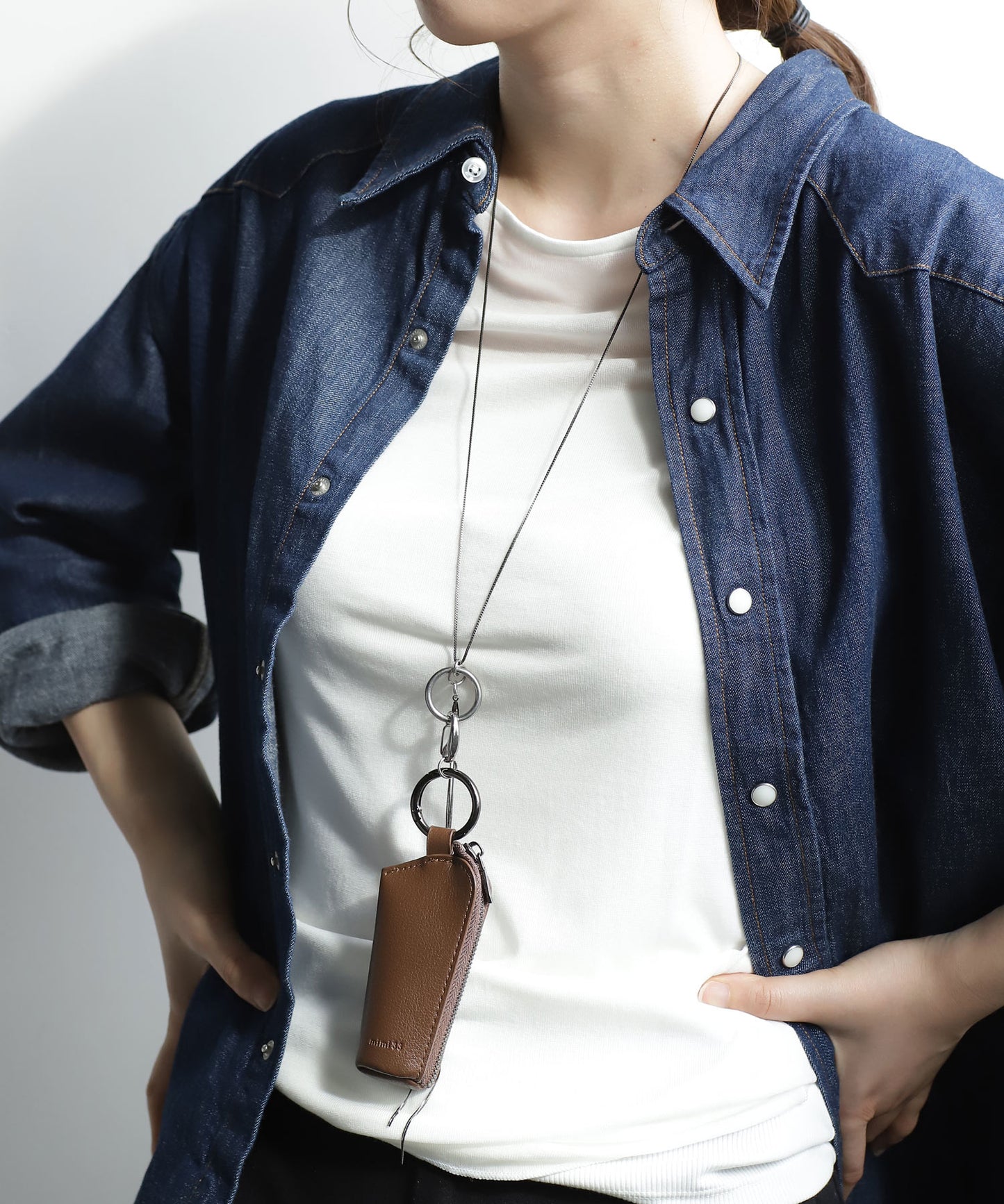2-Way Carabiner Pendant Necklace [Stainless Steel]