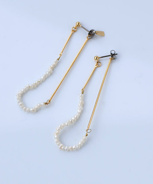 Freshwater Pearl Back Catch Earrings[C]