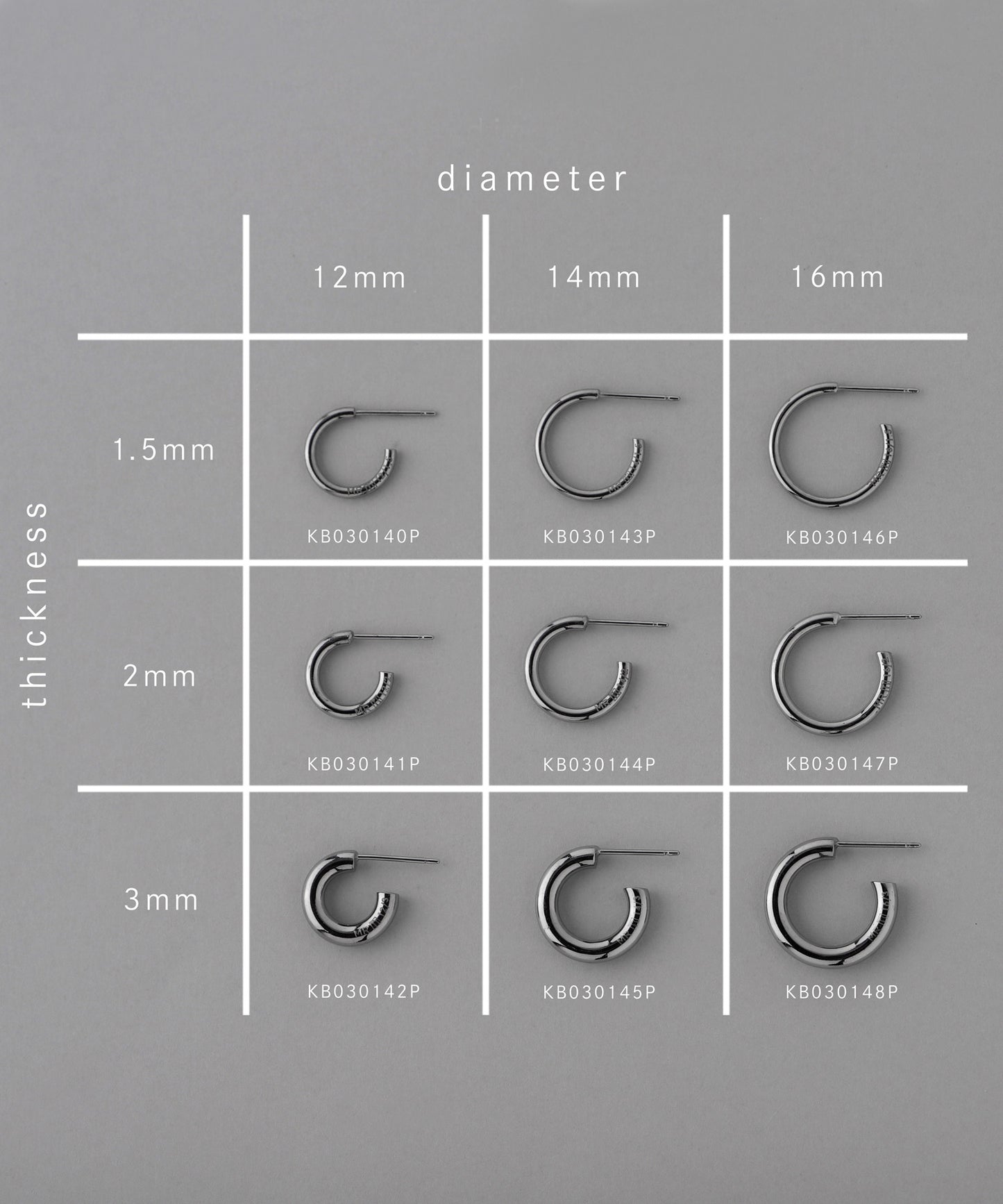 MR. Titanium Hoop Earrings [thickness 1.5mm]