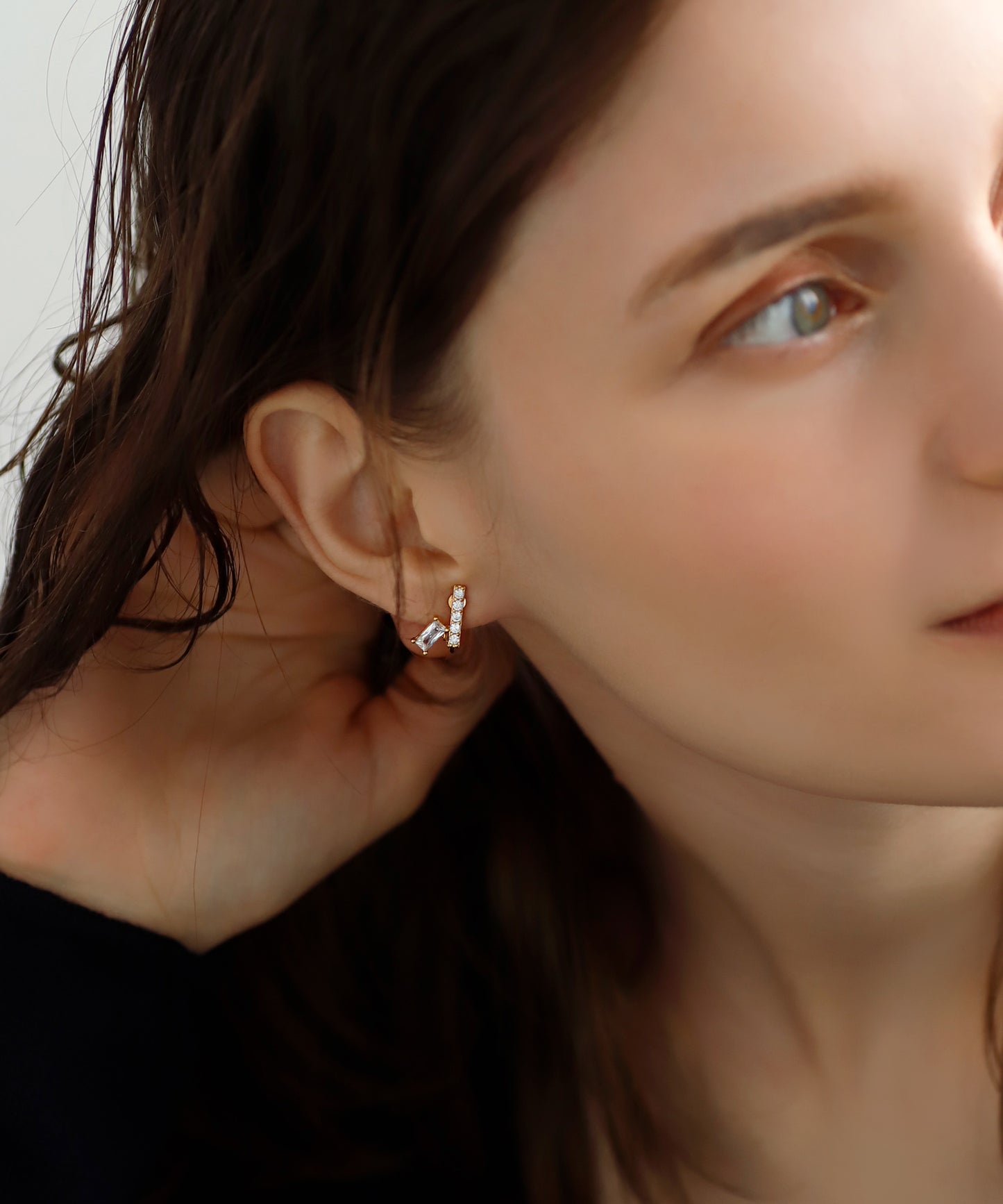 Square Bijou Clip On Earrings [Sheerchic]