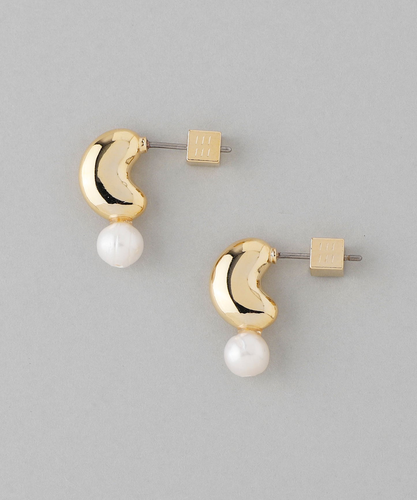 Pearl × Metal Beans Earrings [Sheerchic]