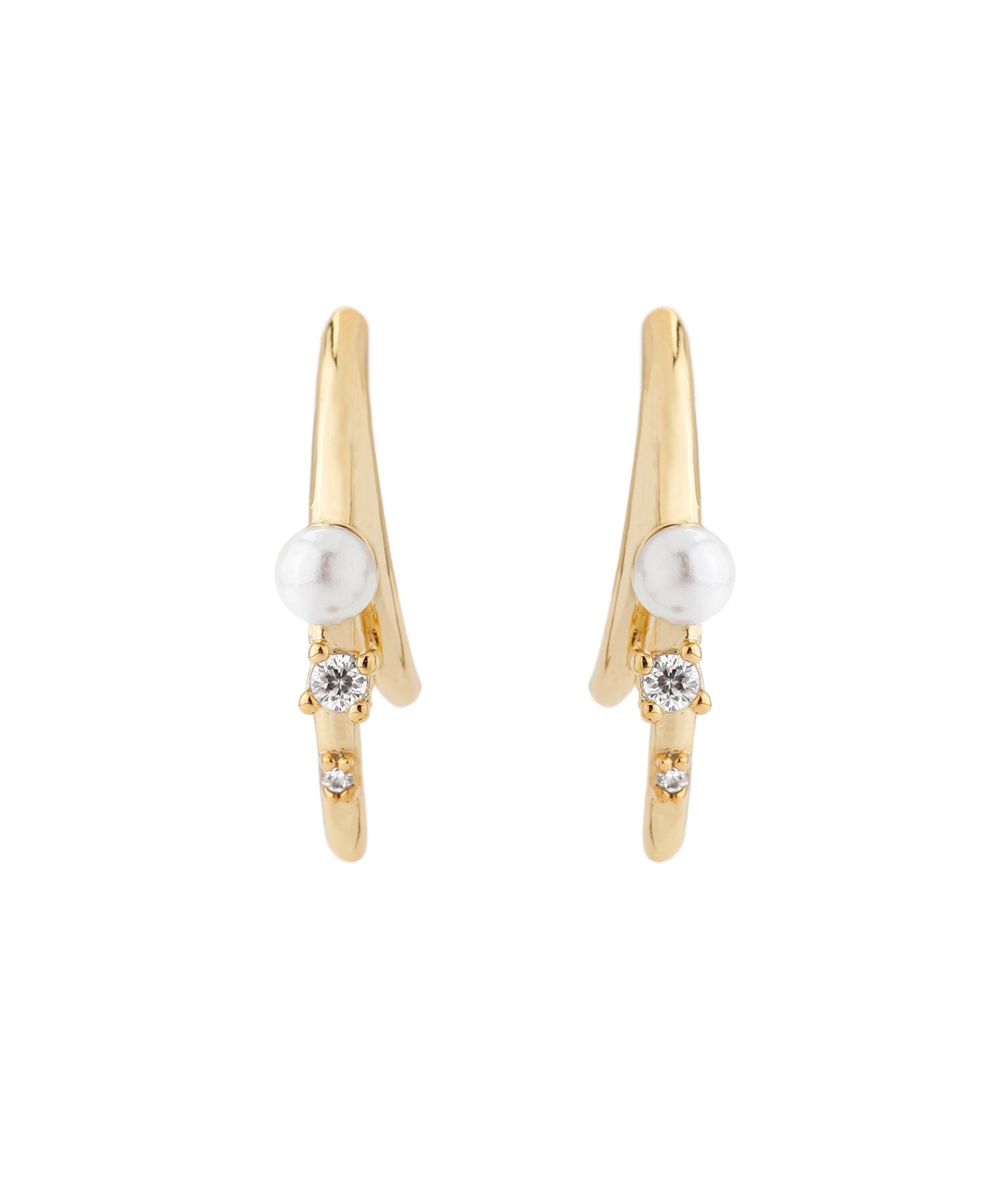 Pearl × Bijoux Metal Line Earrings [Sheerchic]