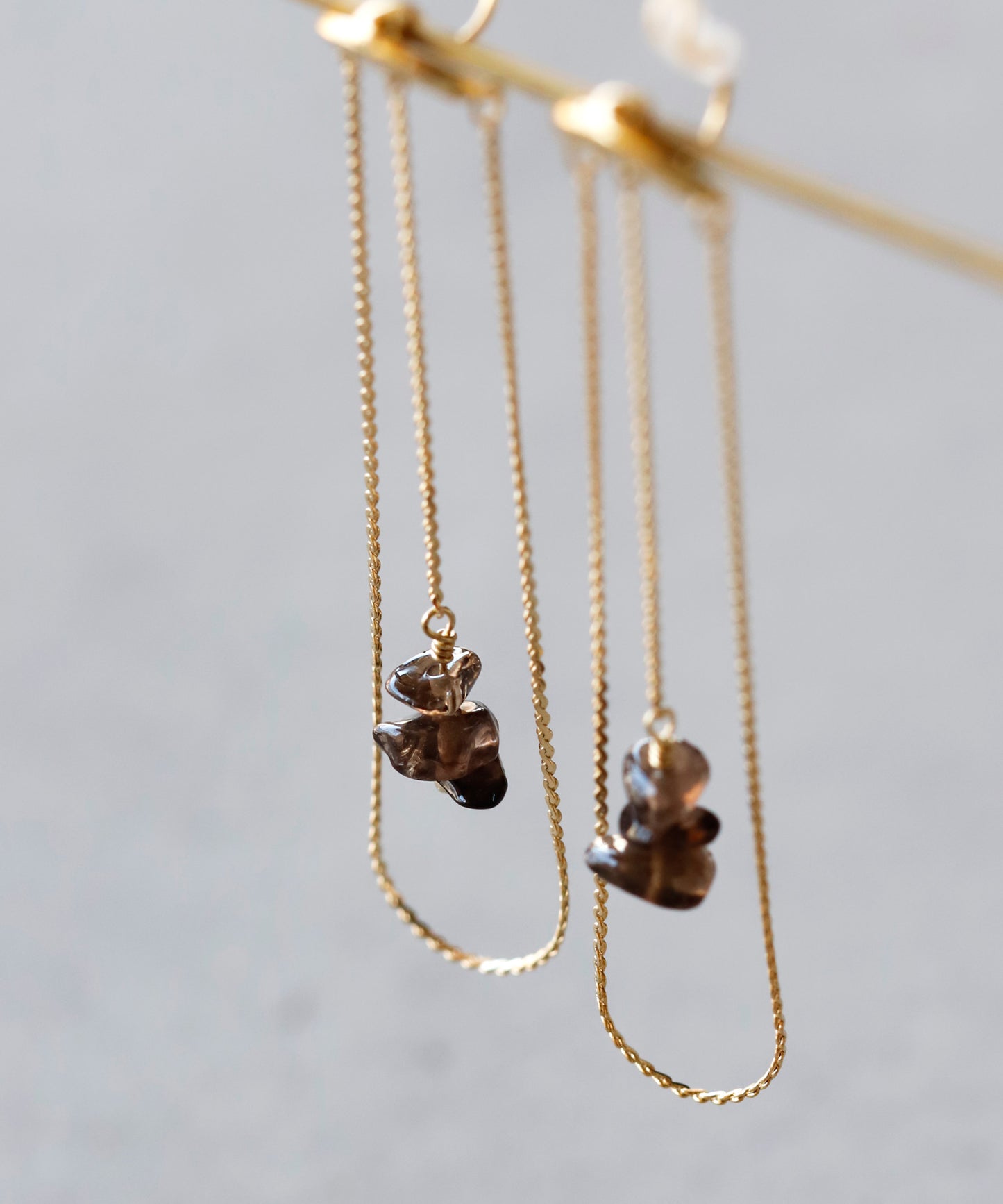【Online Store Limited】Gemstone Long Clip On Earrings[Sheerchic]