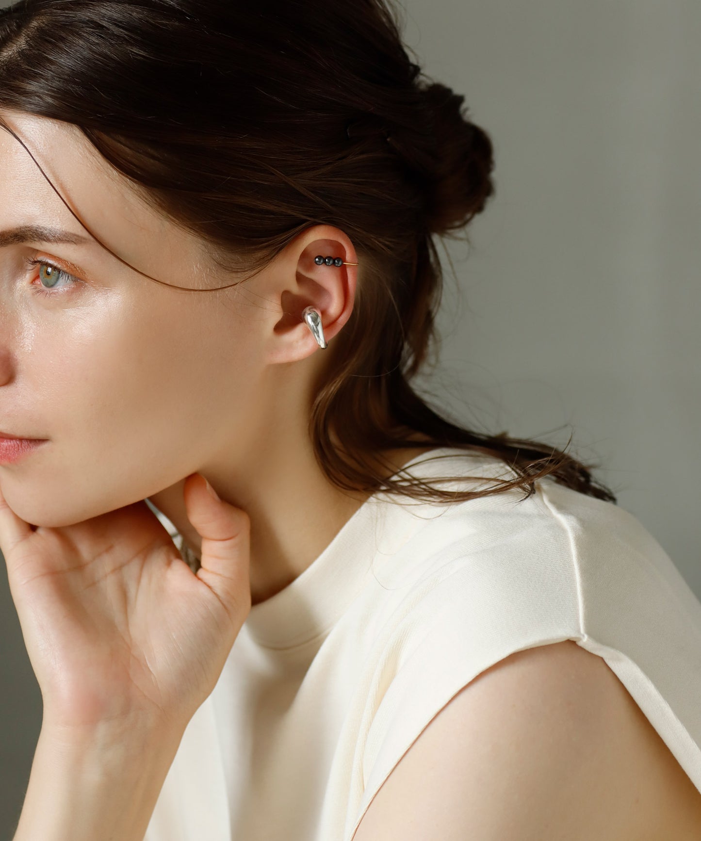 Colored Pearl 2way Ear Cuff [Sheerchic]