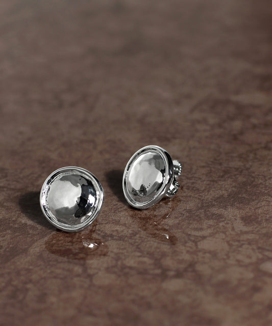 Metal Circle Plate Clip On Earrings [Ownideal]