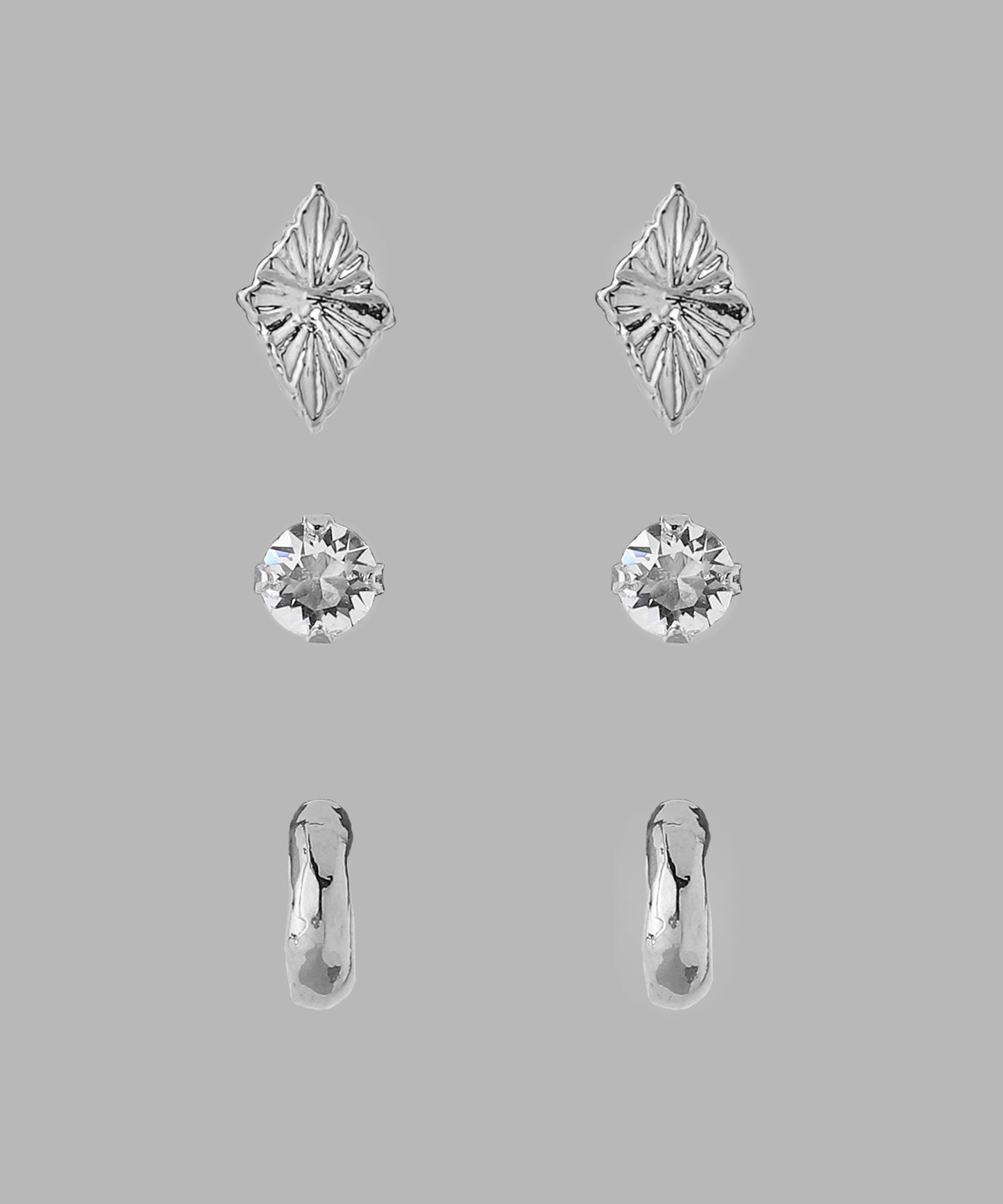 Diamond Motif Set Earrings[3pair]
