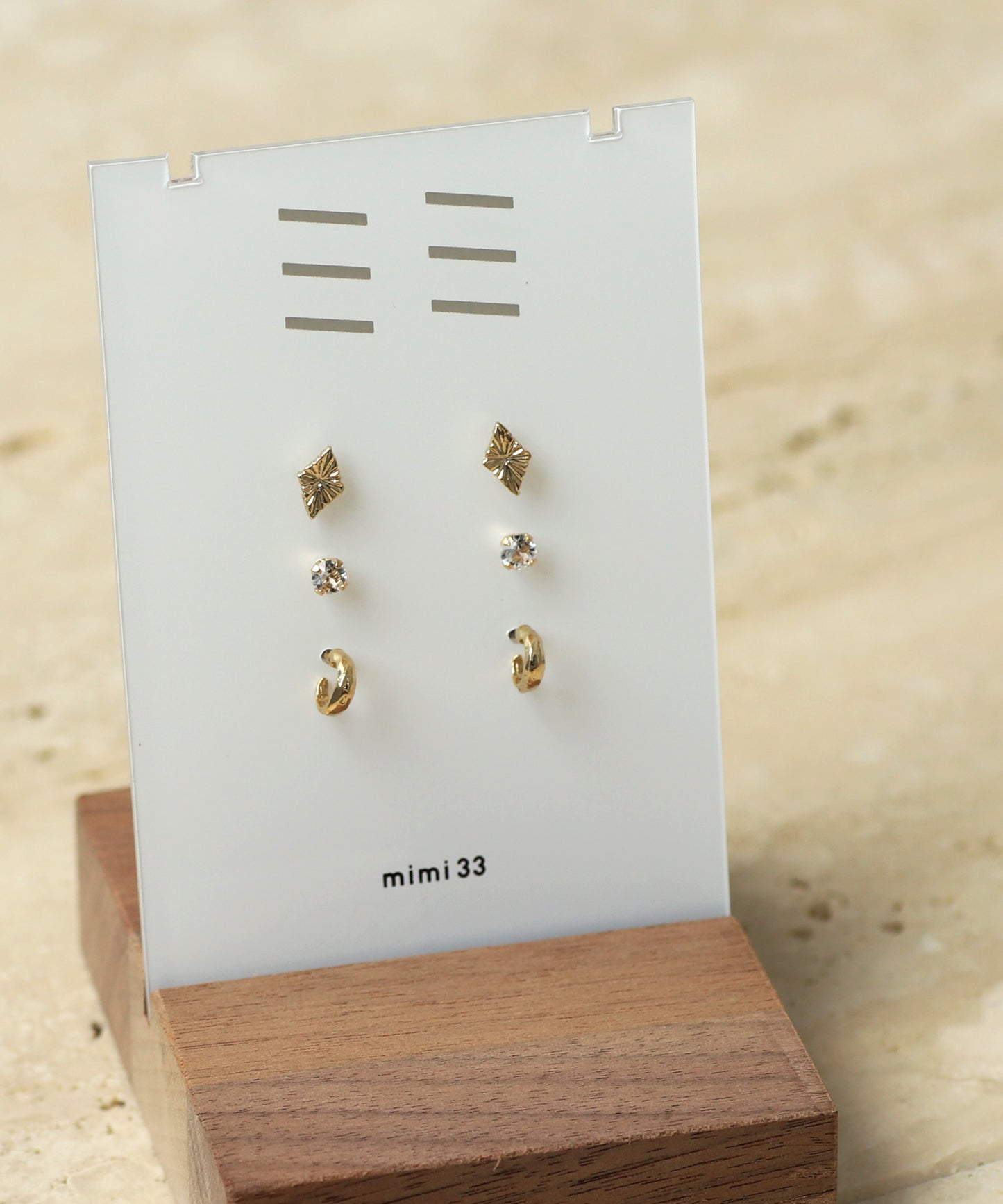 Diamond Motif Set Earrings[3pair]