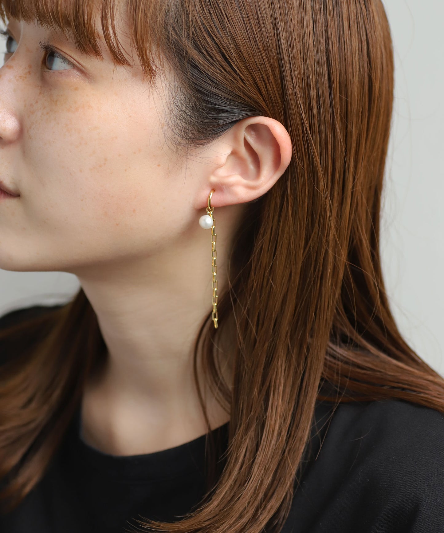 Pearl × Chain Clip On Earrings [Sheerchic]