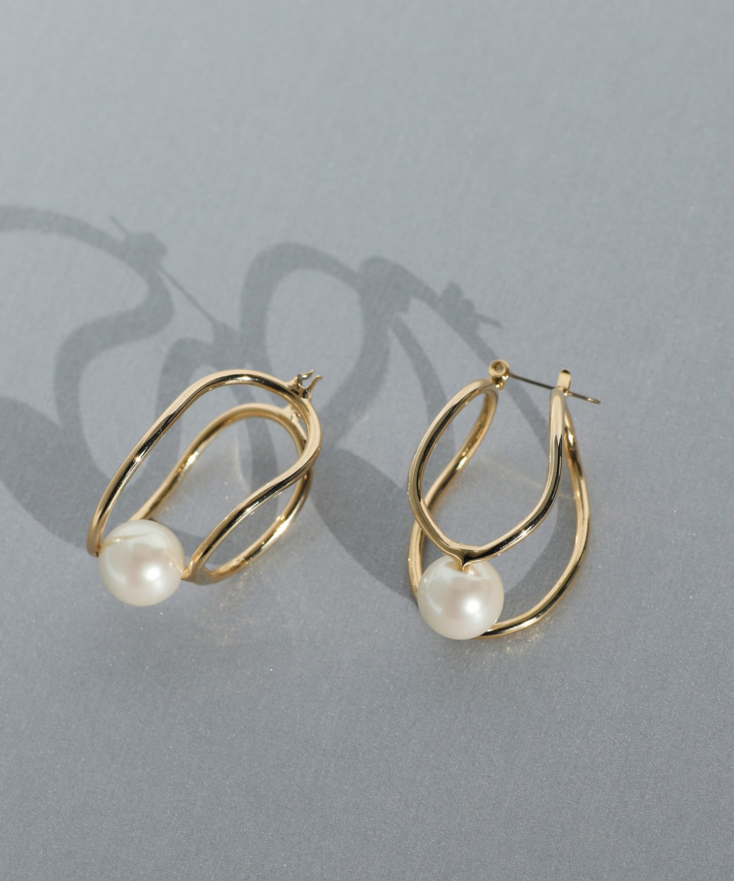 Pearl × Metal Line Earrings[Ownideal]
