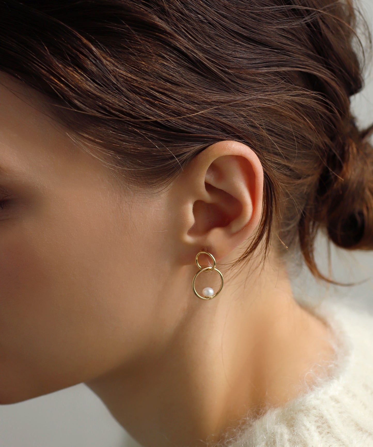 Pearl Circle Clip On Earrings [Sheerchic]