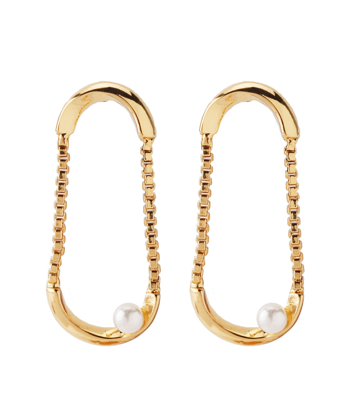 Metal Chain × Pearl Earrings[Sheerchic]