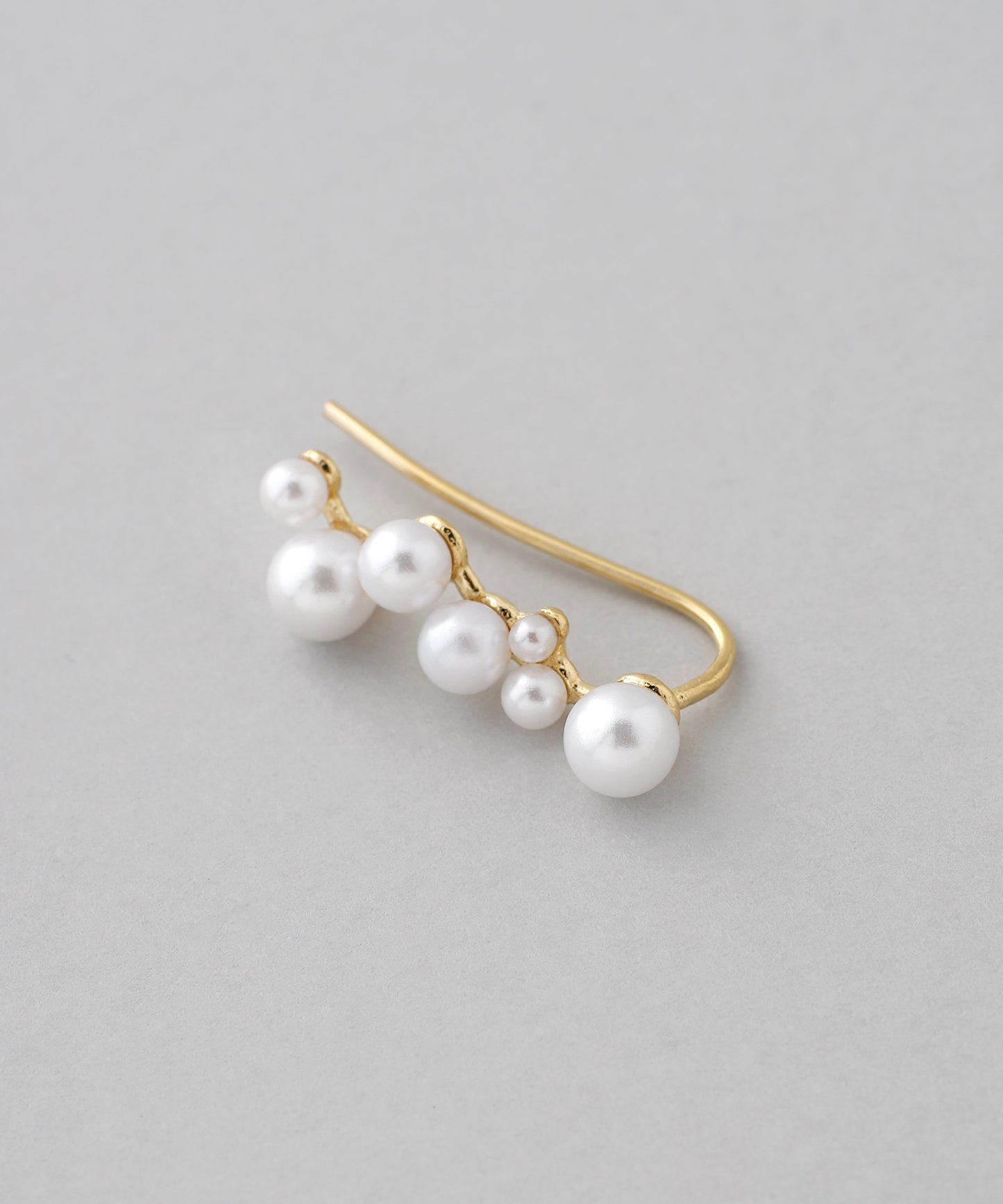 Pearl Asymmetrical Line Earrings [Sheerchic]