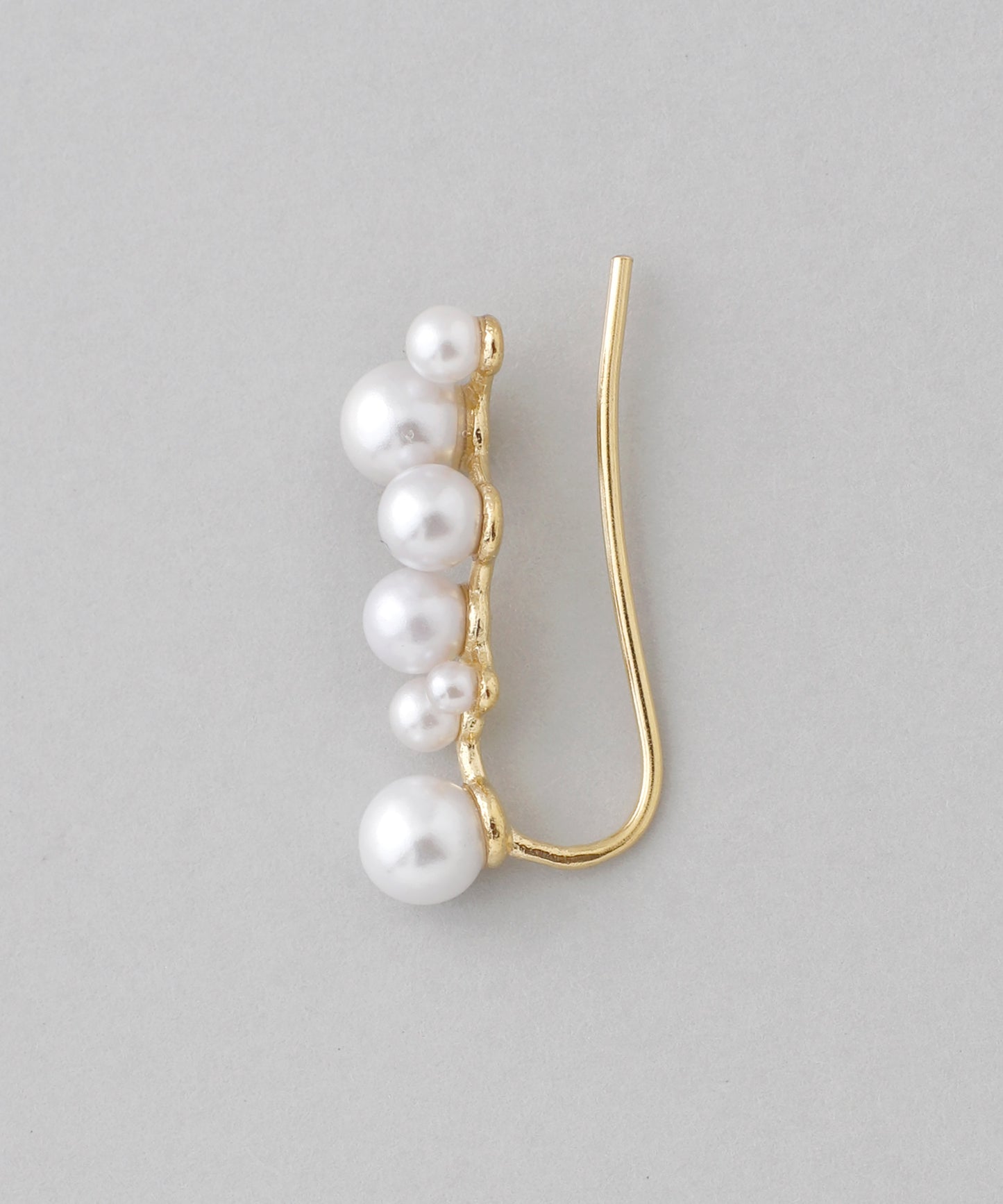 Pearl Asymmetrical Line Earrings [Sheerchic]