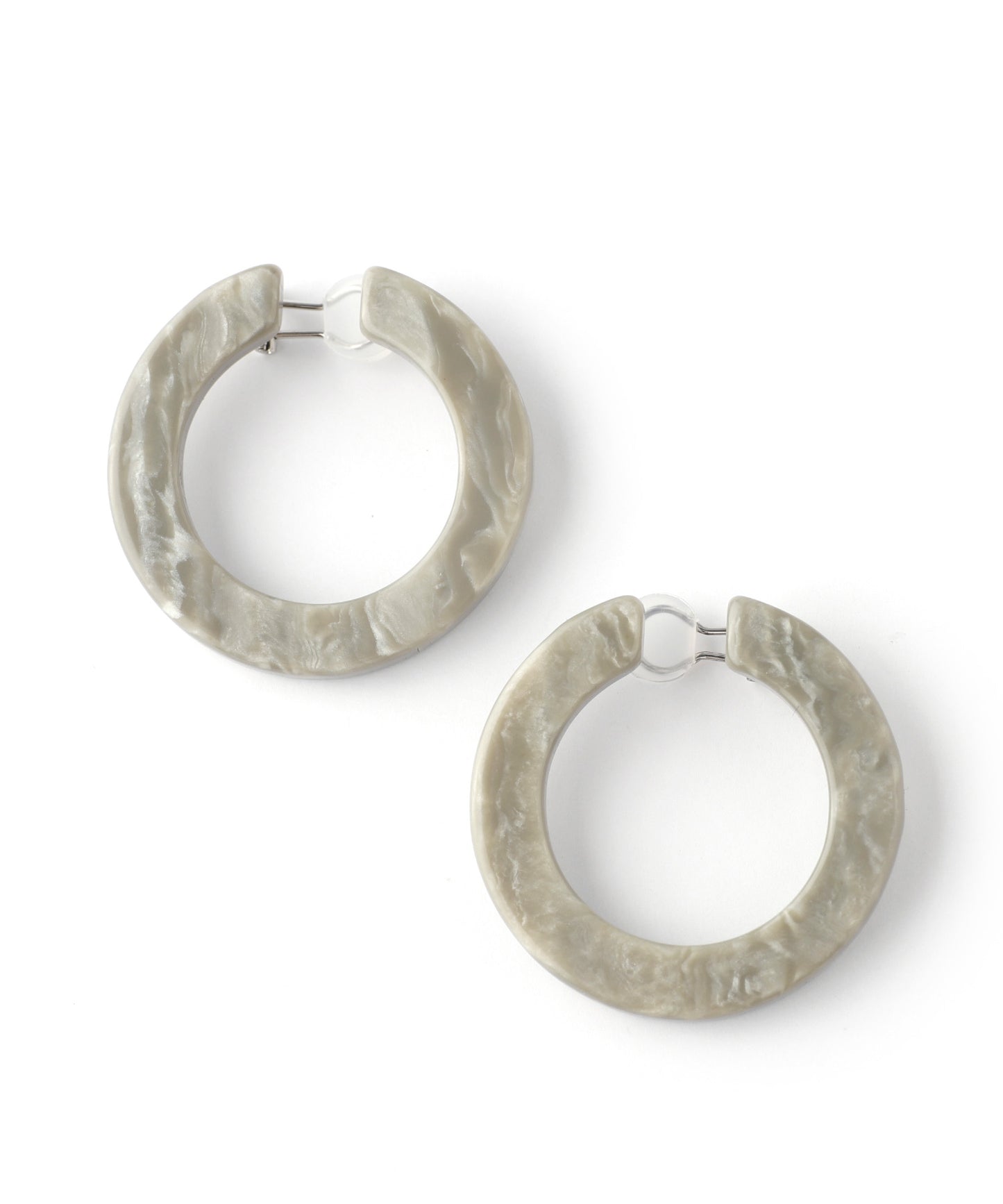 Marble Hoop Clip On Earrings[Ownideal]